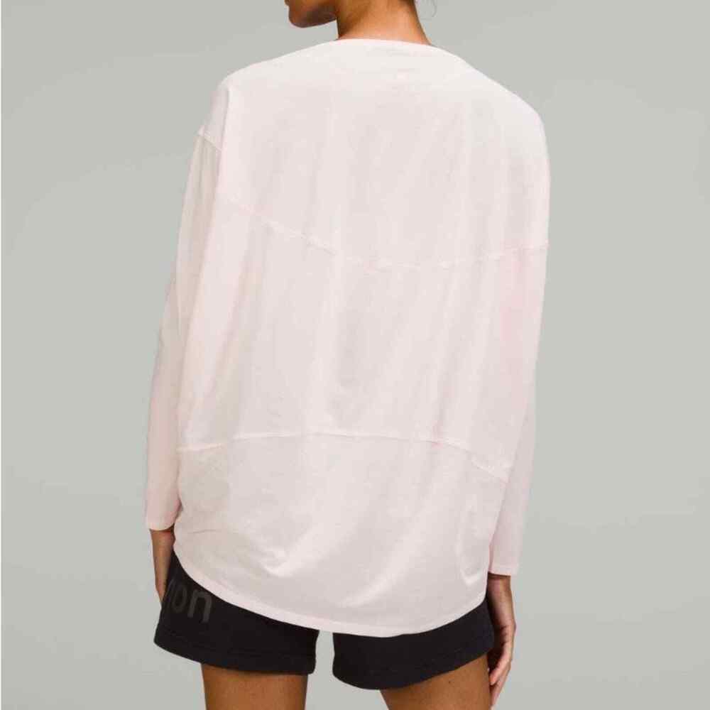 Lululemon Back in Action Pale Pink Long Sleeve Shirt Size S